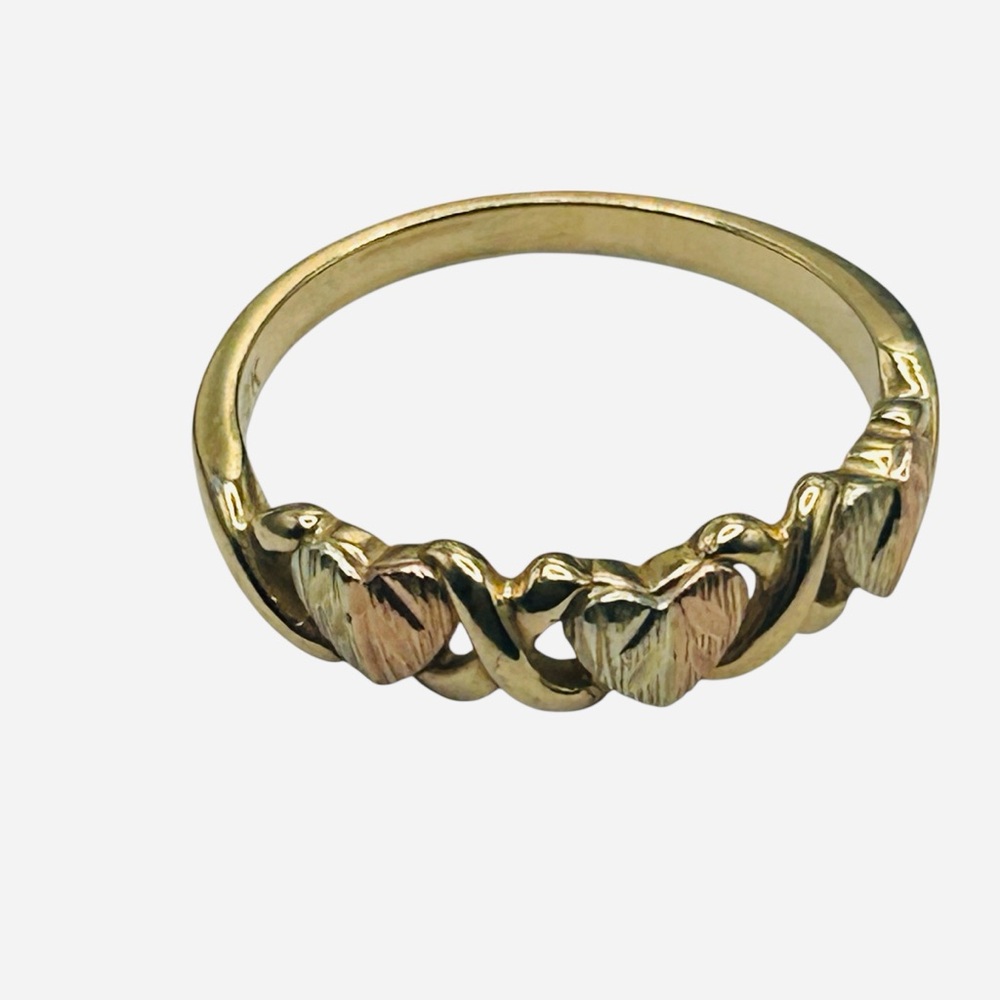 Vintage Landstroms Black Hills Gold XO Ring 10k Gold